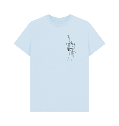 Sky Blue Men's Climber Organic Cotton Basic Tee (Black)