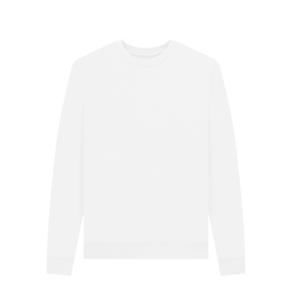 White Women's Solid Organic Cotton Crewneck Sweater