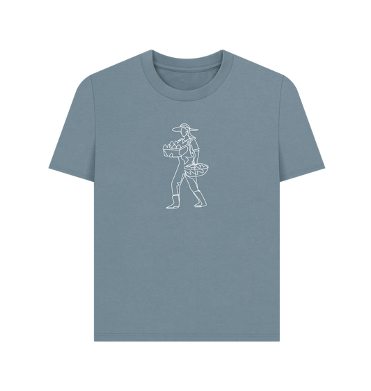 Stone Blue Women's Harvest Organic Cotton Basic Tee (White)