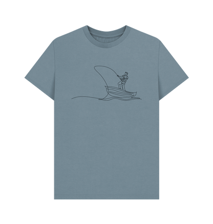 Stone Blue Men's Fisherman Organic Cotton Basic Tee (Black)