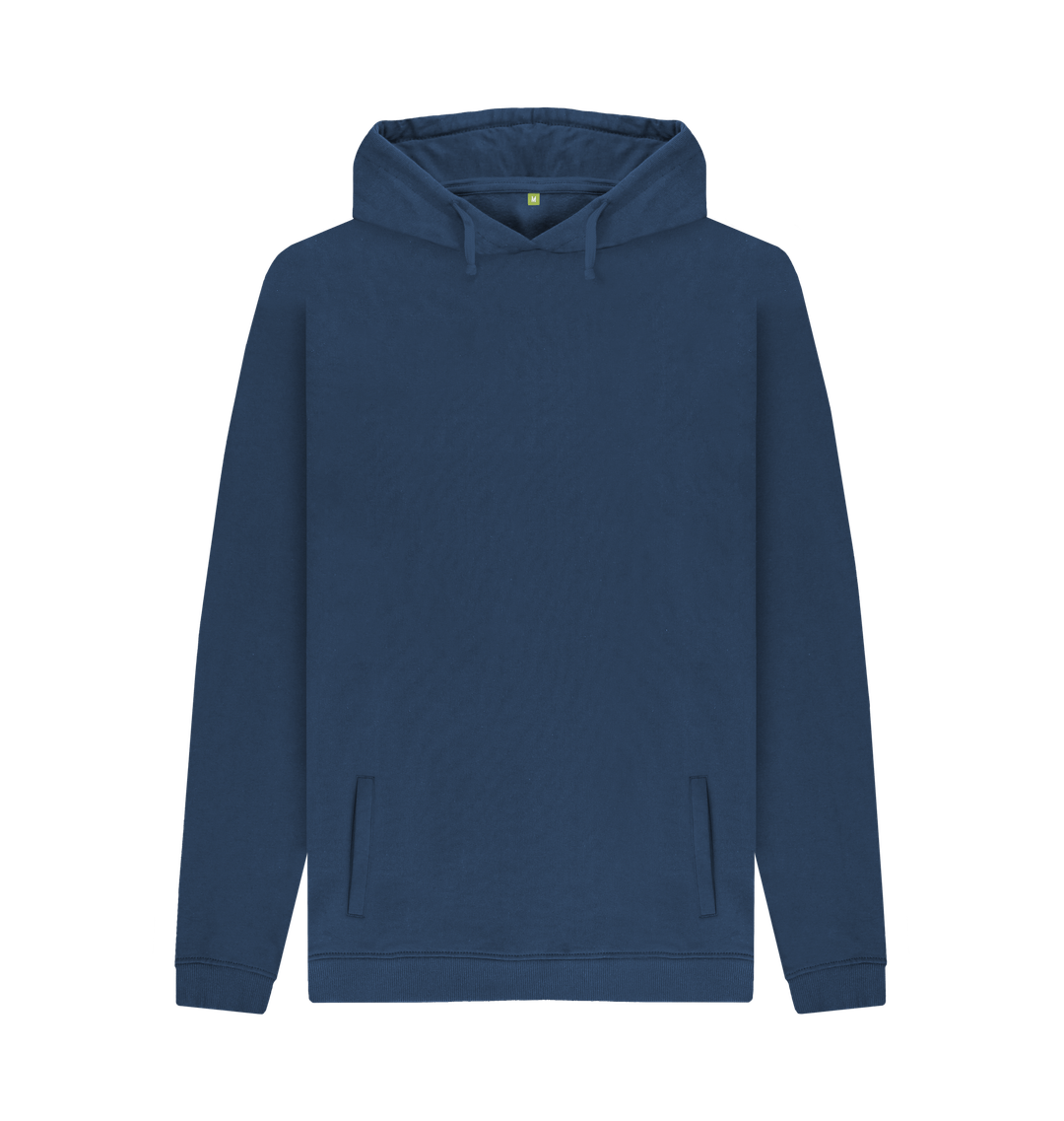 Navy Men's Soild Organic Cotton Pullover Hoodie