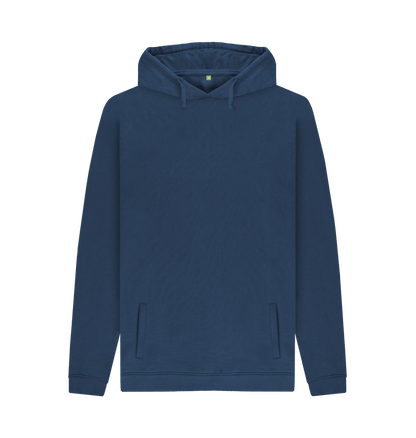 Navy Men's Soild Organic Cotton Pullover Hoodie