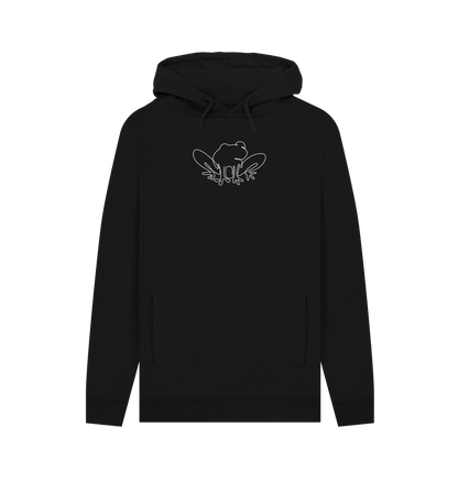 Black Men's Frog Pullover Hoodie - White