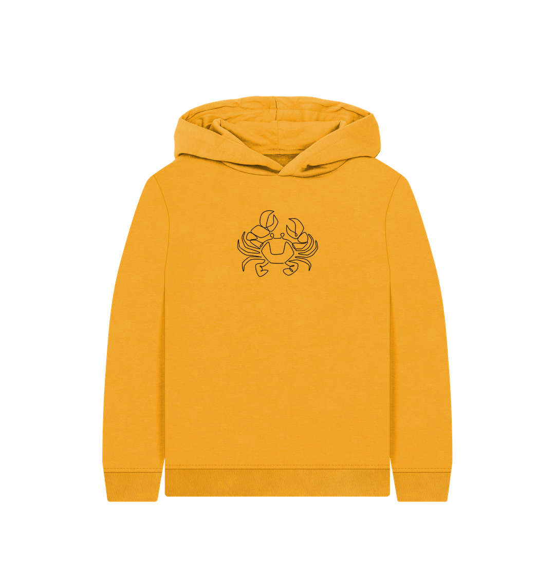 Mustard Kid's Crab Organic Cotton Pullover Hoodie (Black)