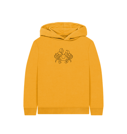 Mustard Kid's Crab Organic Cotton Pullover Hoodie (Black)