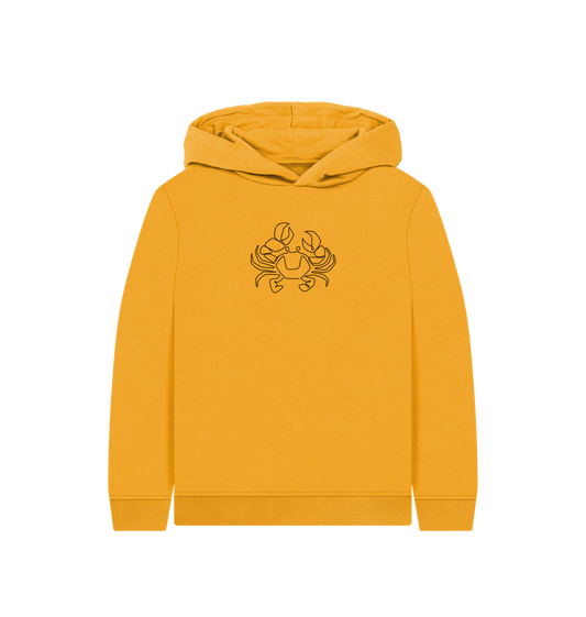 Mustard Kid's Crab Organic Cotton Pullover Hoodie (Black)