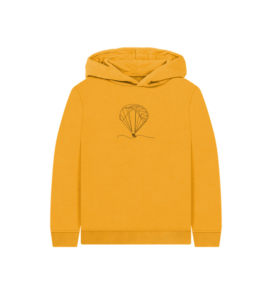 Mustard Kid's Parachute Organic Cotton Pullover Hoodie (Black)