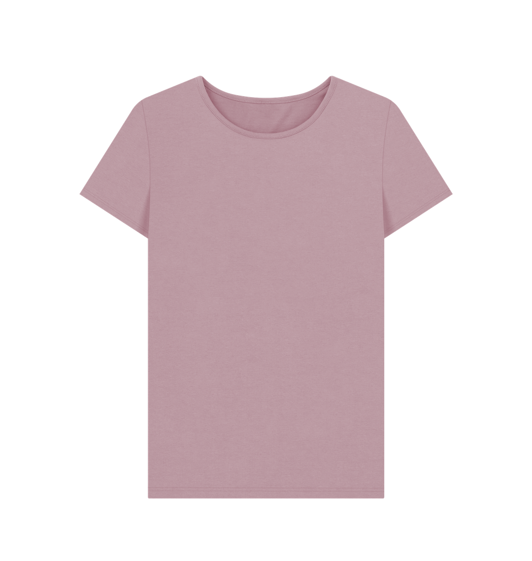 Mauve Women's Solid Organic Cotton Crewneck Tee