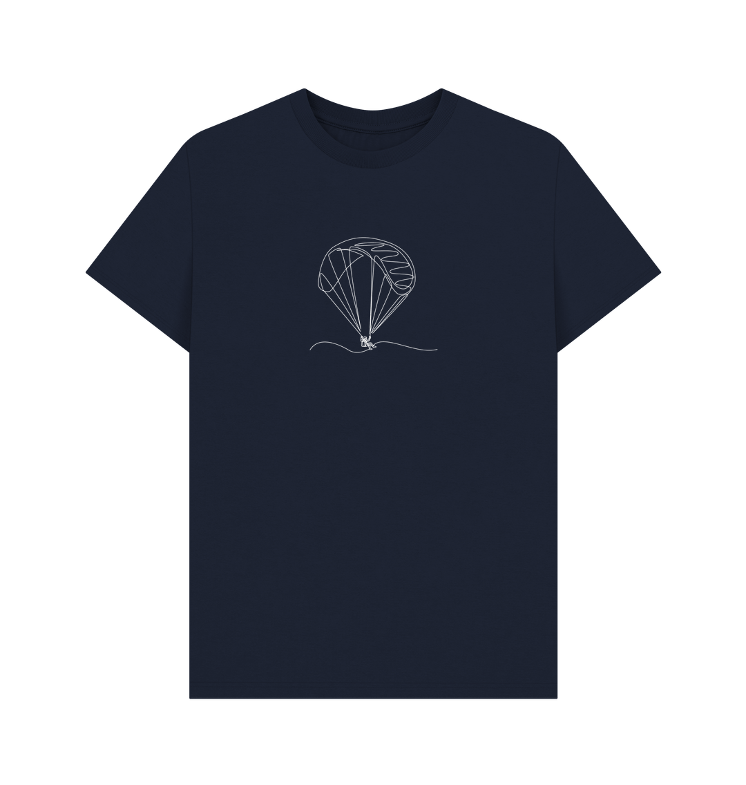 Navy Blue Men's Parachute Organic Cotton Basic Tee (White)