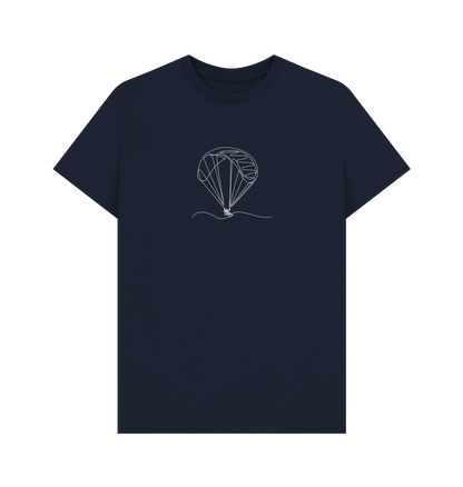 Navy Blue Men's Parachute Organic Cotton Basic Tee (White)