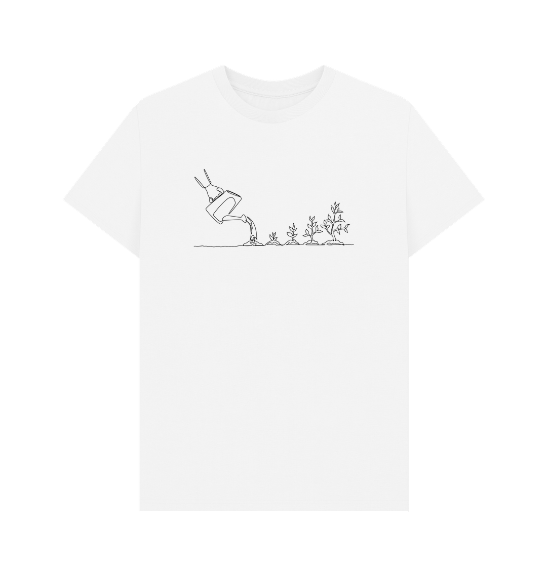 White Men's Gardening Organic Cotton Basic Tee (Black)