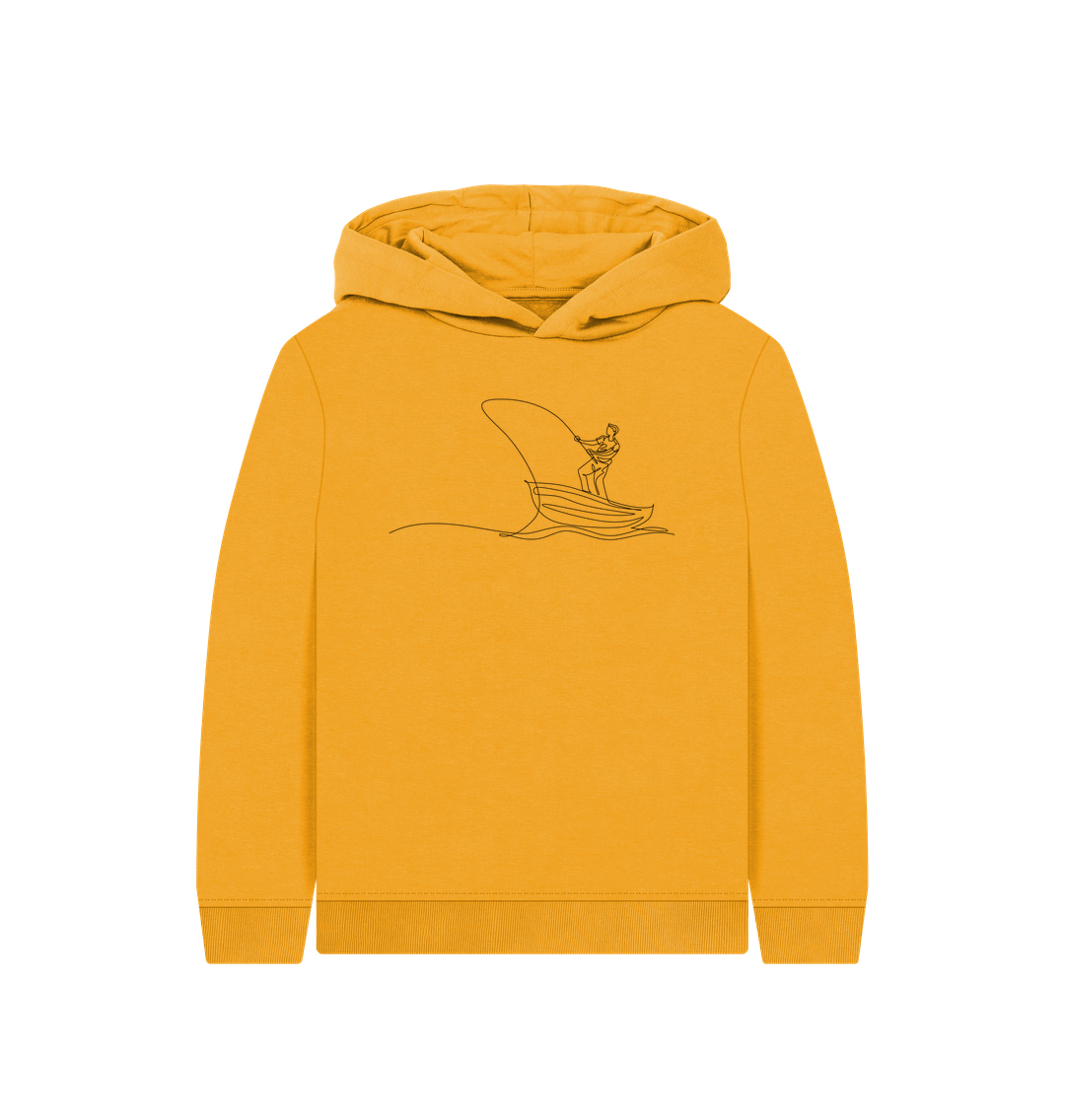 Mustard Kid's Fisherman Organic Cotton Pullover Hoodie (Black)