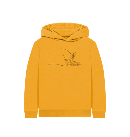 Mustard Kid's Fisherman Organic Cotton Pullover Hoodie (Black)