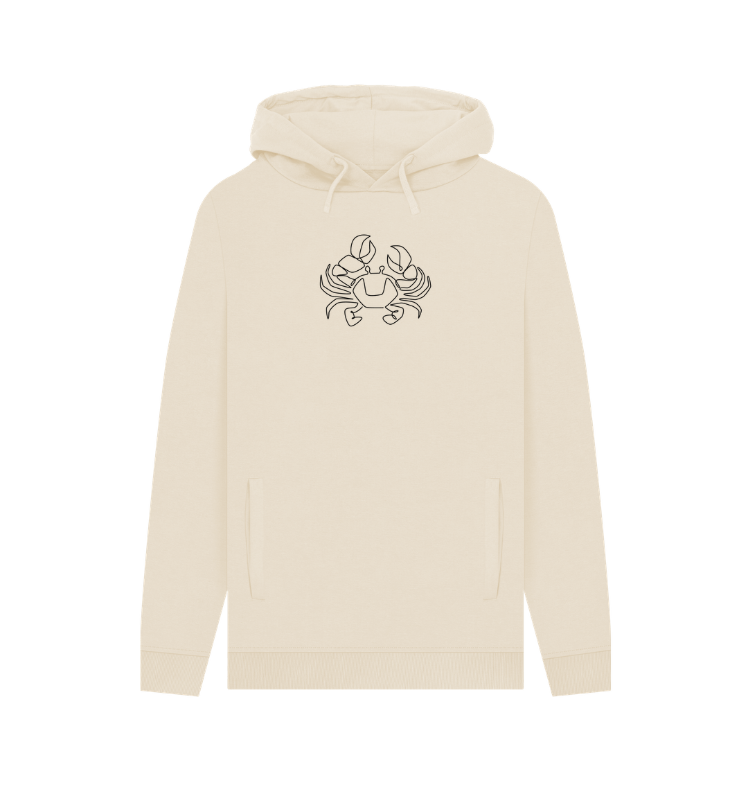 Oat Men's Crab Organic Cotton Pullover Hoodie (Black)