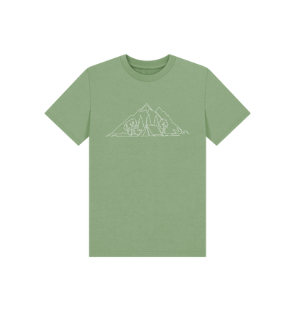 Sage Kid's Camping Organic Cotton Basic Tee (White)