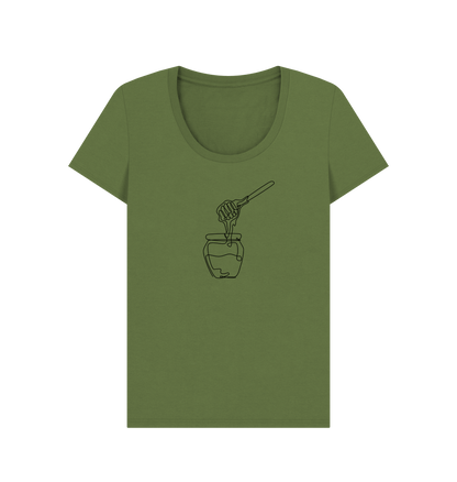 Khaki Women's Honey Organic Cotton Scoop Neck Tee (Black)