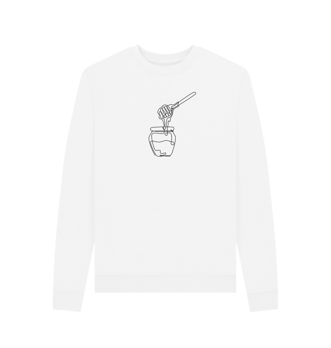 White Women's Honey Organic Cotton Crewneck Sweater (Black)