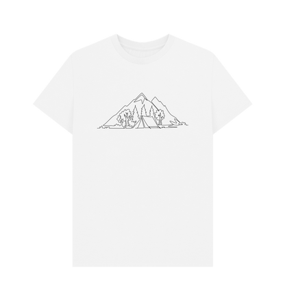 White Men's Camping Organic Cotton Basic Tee (Black)