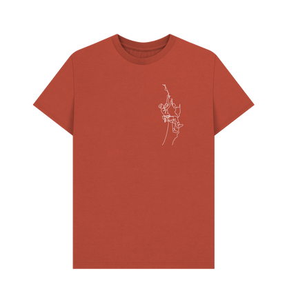 Rust Men's Climber Organic Cotton Basic Tee (White)