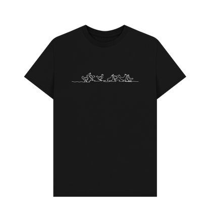 Black Men's Chickens Organic Cotton Basic Tee (White)