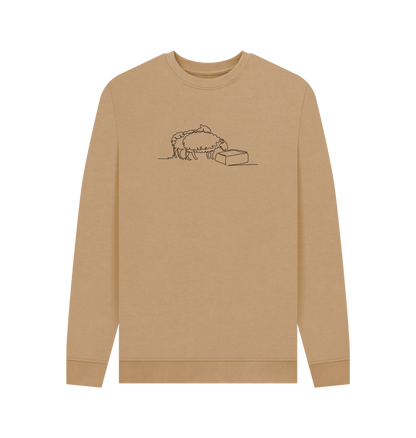 Sand Men's Sheep Organic Cotton Crewneck Sweater (Black)