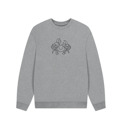 Athletic Grey Men's Crab Organic Cotton Oversized Crewneck - Black Design