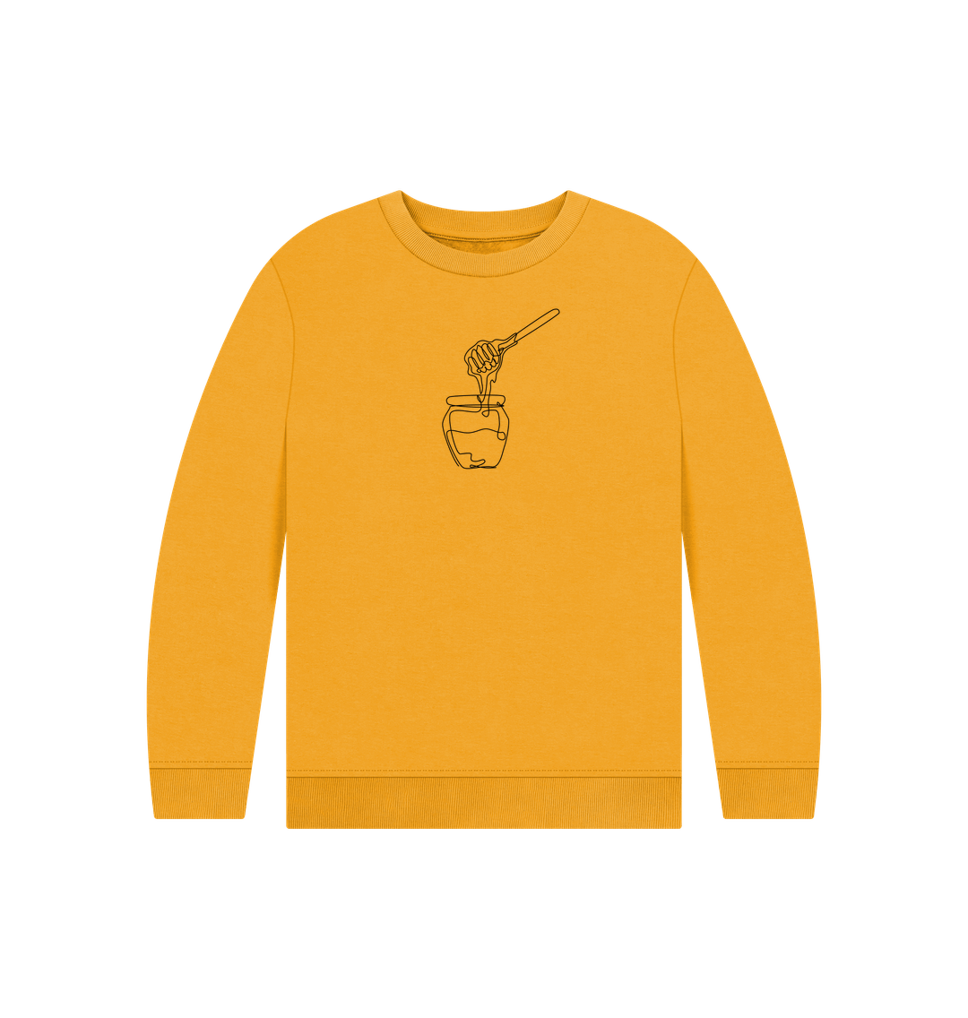 Mustard Kid's Honey Organic Cotton Crewneck Sweater (Black)