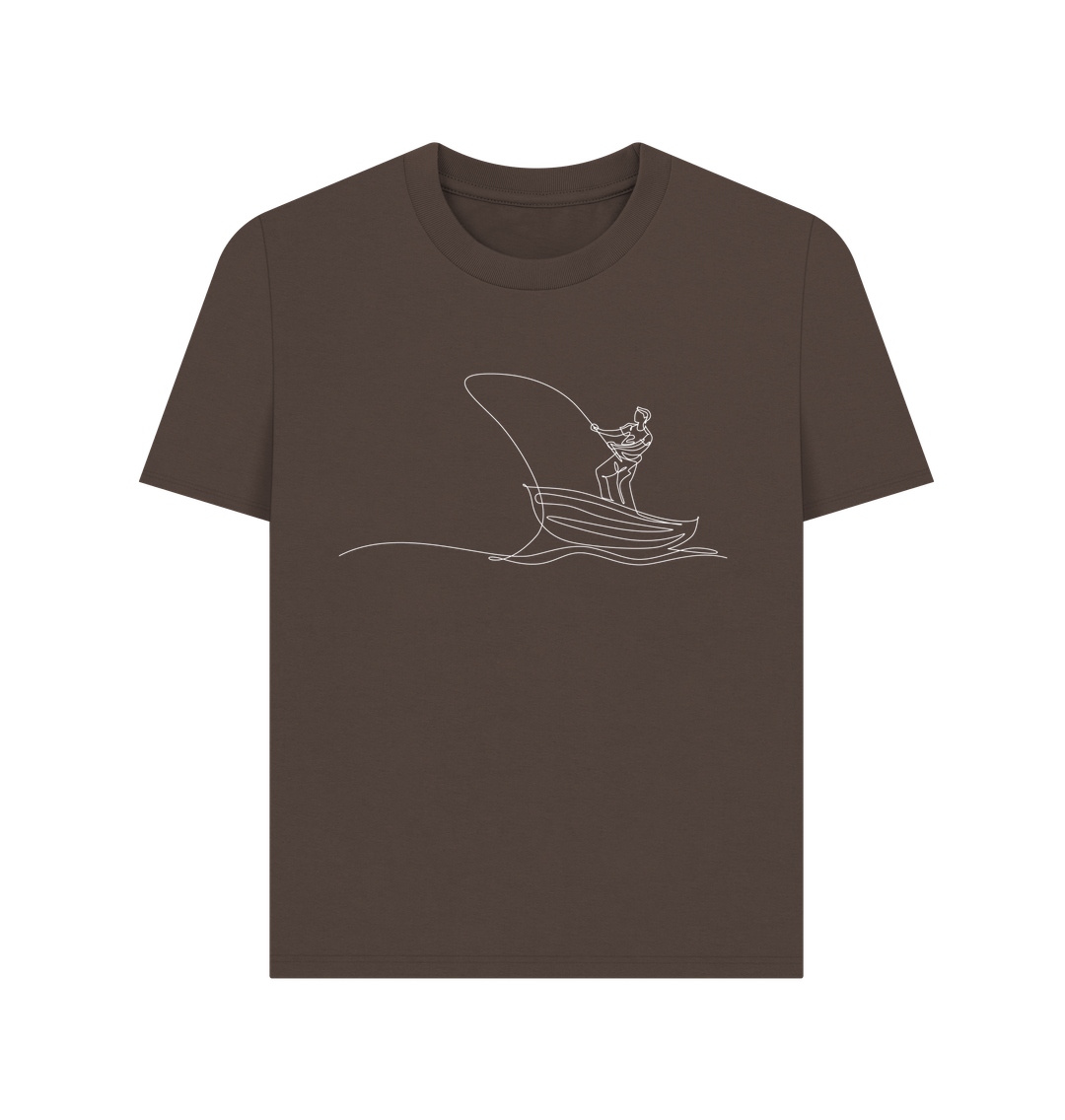 Chocolate Women's Fisherman Organic Cotton Basic Tee (White)