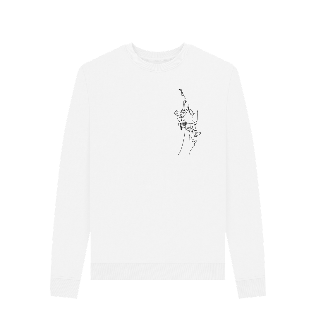 White Women's Climber Organic Cotton Crewneck Sweater (Black)