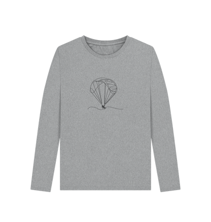 Athletic Grey Women's Parachute Organic Cotton Long Sleeve Tee (Black)