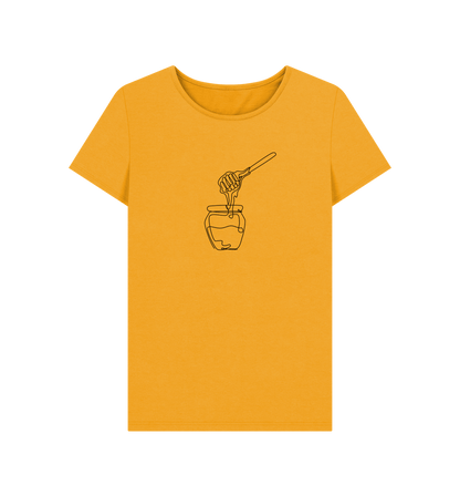 Mustard Women's Honey Organic Cotton Crewneck Tee (Black)