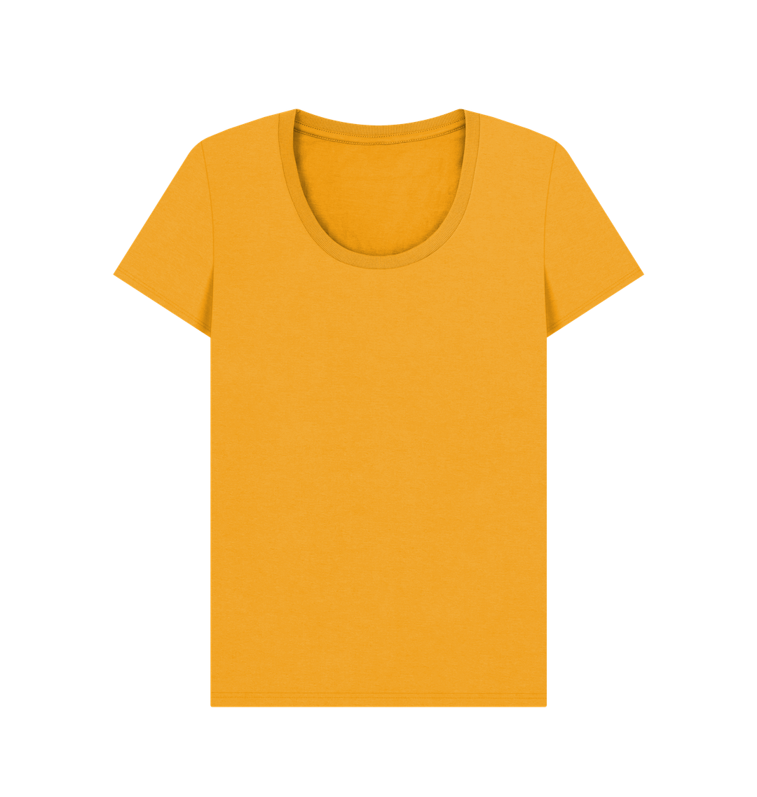 Mustard Women's Solid Organic Cotton Scoop Neck Tee