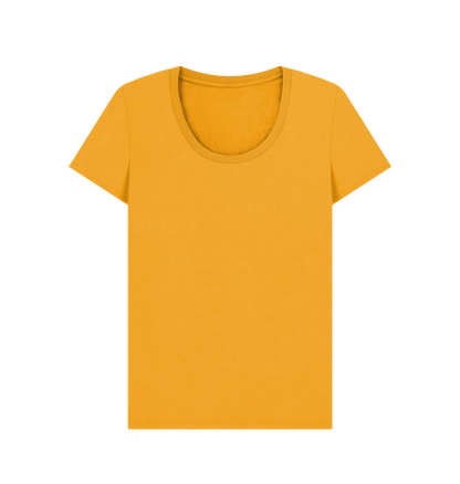 Mustard Women's Solid Organic Cotton Scoop Neck Tee