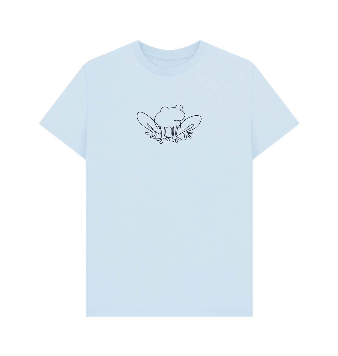 Sky Blue Men's Frog Organic Cotton Basic Tee (Black)