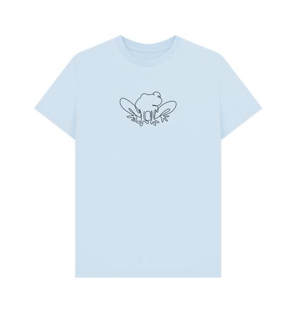 Sky Blue Men's Frog Organic Cotton Basic Tee (Black)