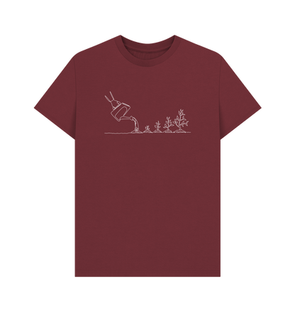 Red Wine Men's Gardening Organic Cotton Basic (White)