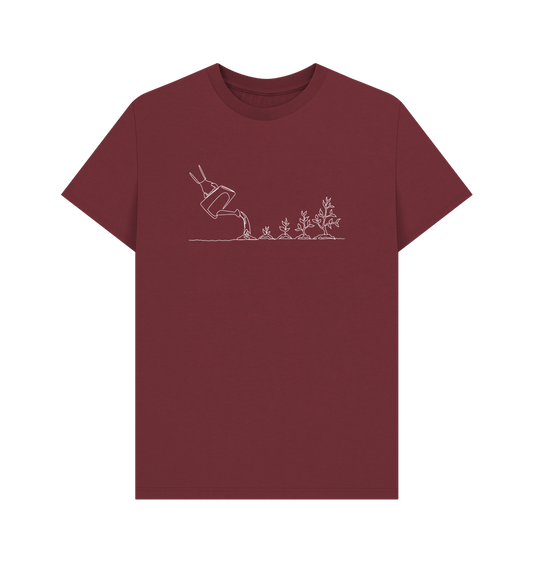 Red Wine Men's Gardening Organic Cotton Basic (White)