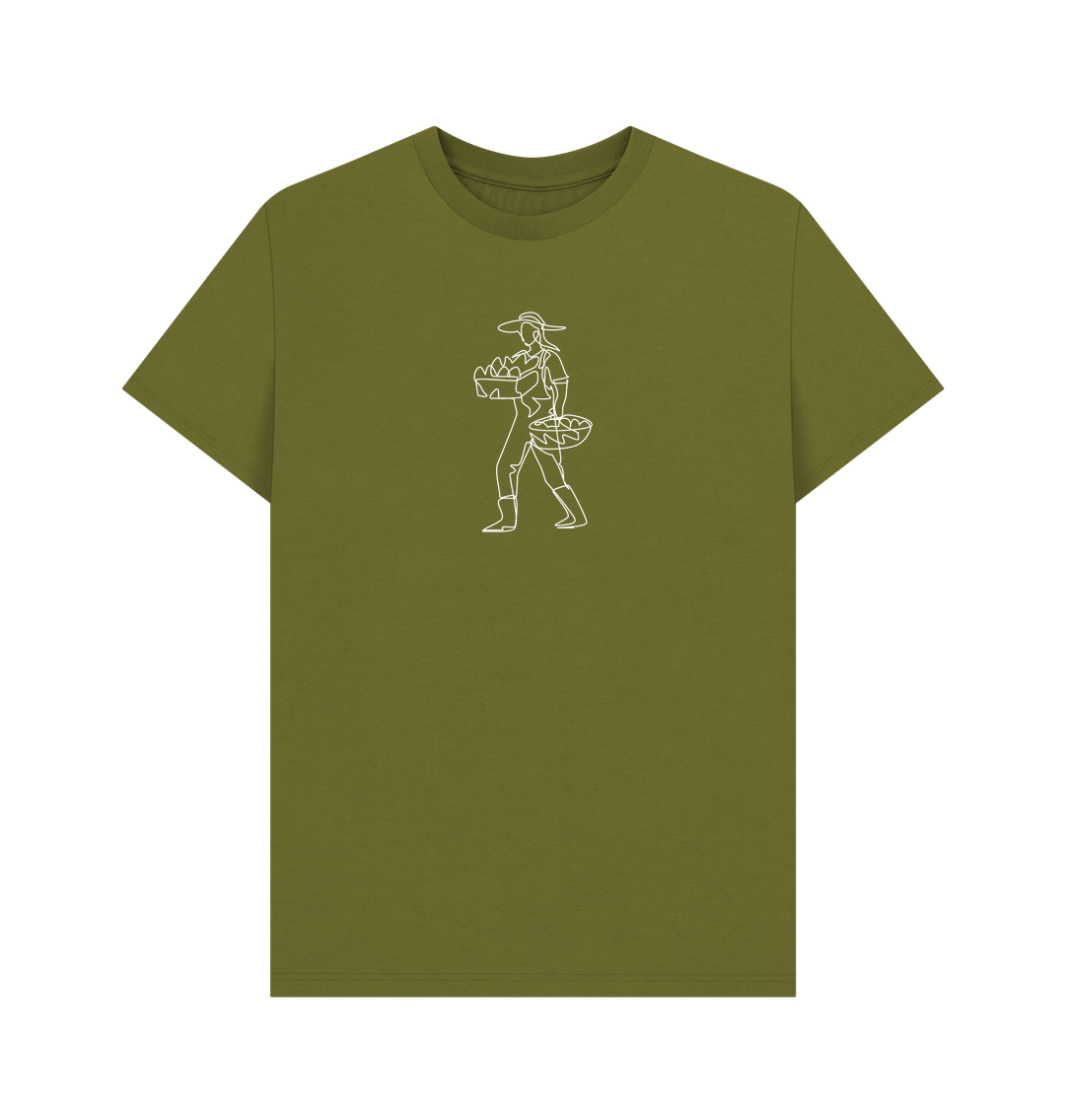 Moss Green Men's Harvest Organic Cotton Basic Tee (White)