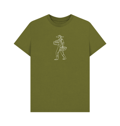 Moss Green Men's Harvest Organic Cotton Basic Tee (White)