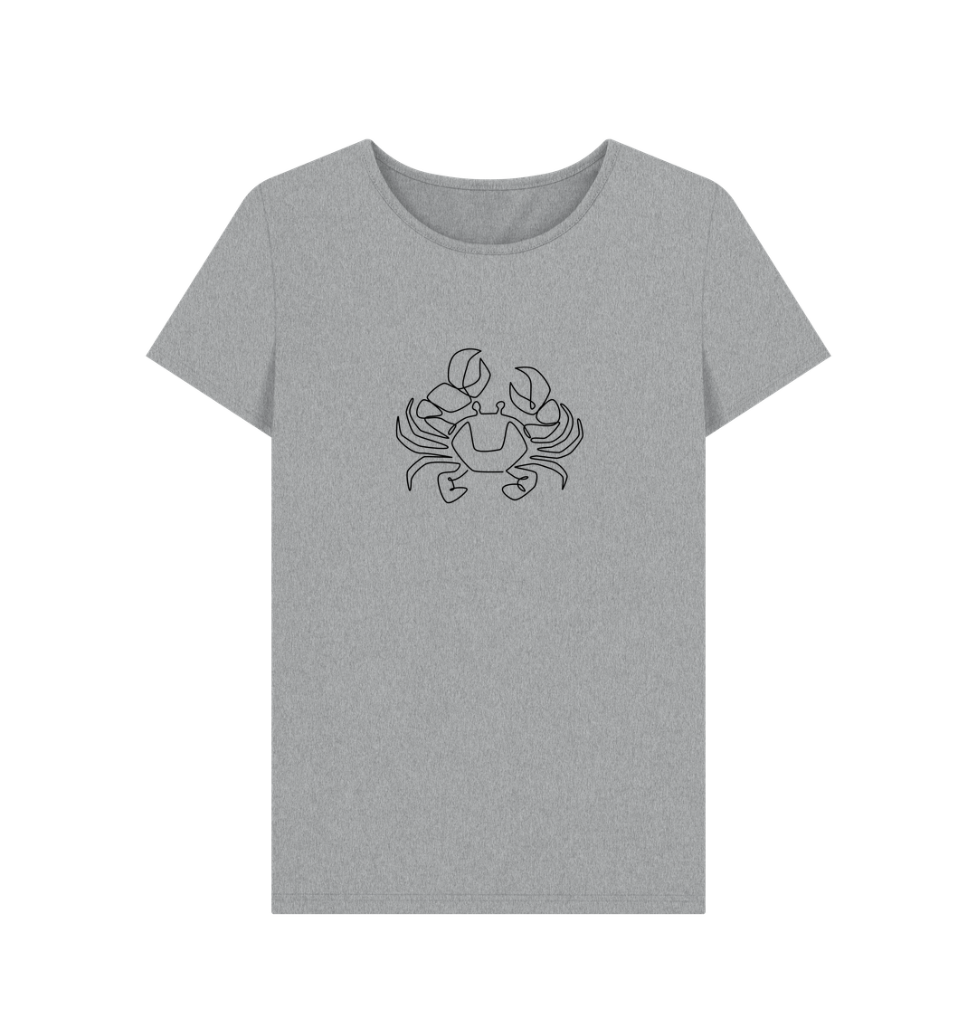 Athletic Grey Women's Crab Organic Cotton Crewneck Tee (Black)