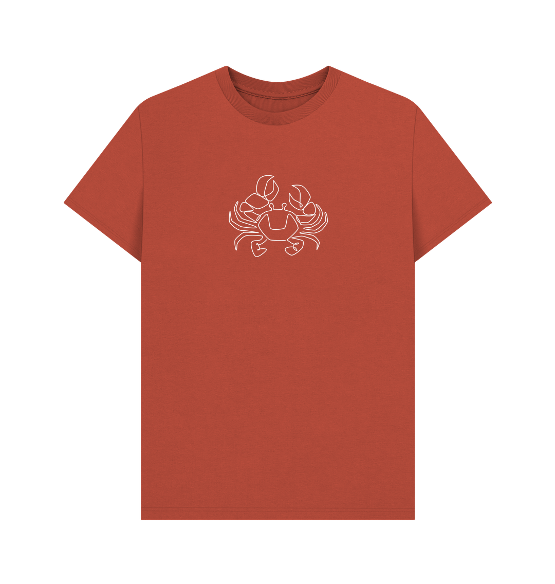 Rust Men's Crab Organic Cotton Basic Tee (White)