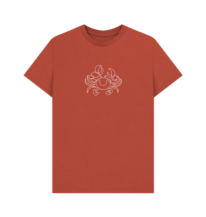 Rust Men's Crab Organic Cotton Basic Tee (White)