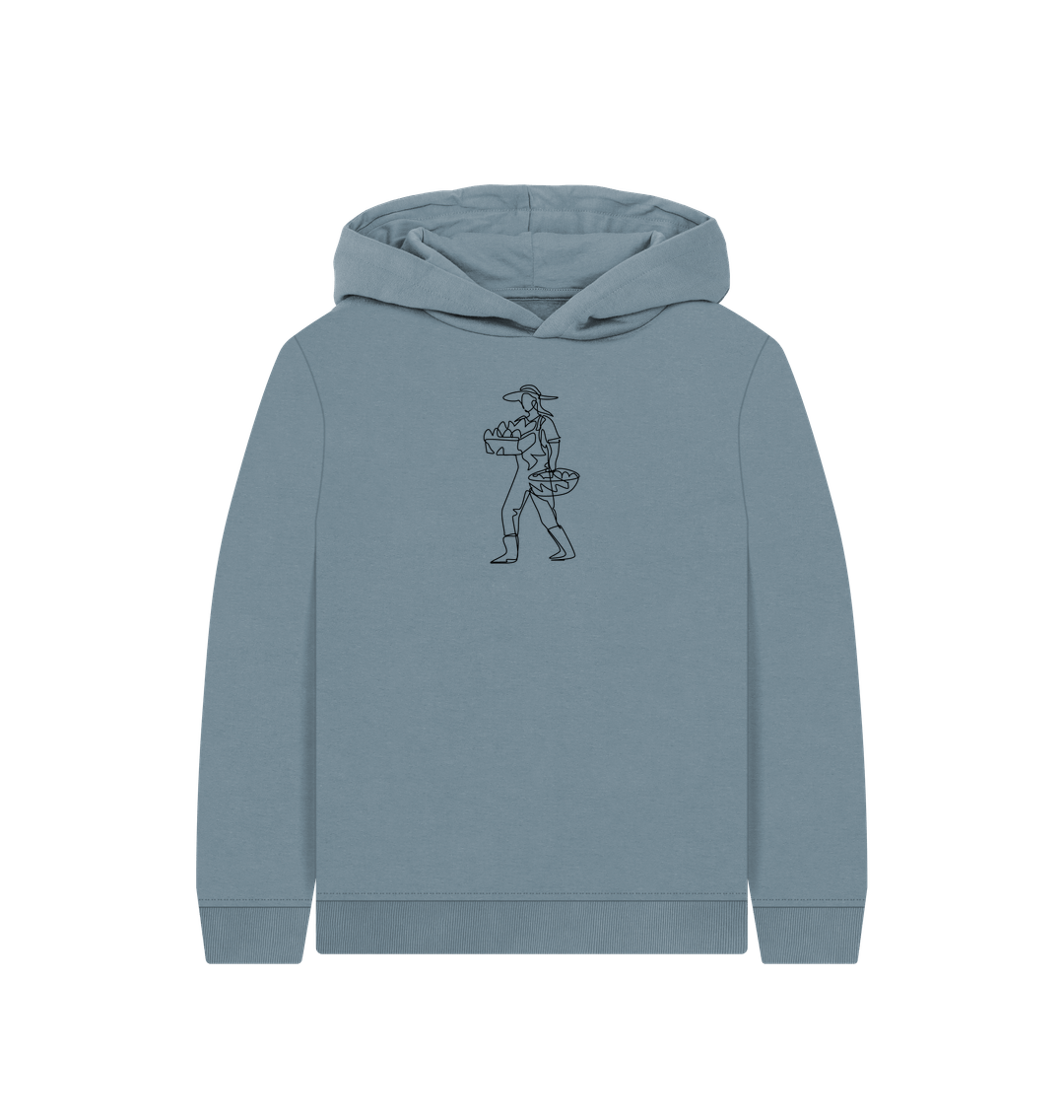 Stone Blue Kid's Harvest Organic Cotton Pullover Hoodie (Black)