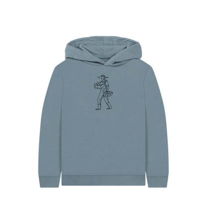 Stone Blue Kid's Harvest Organic Cotton Pullover Hoodie (Black)