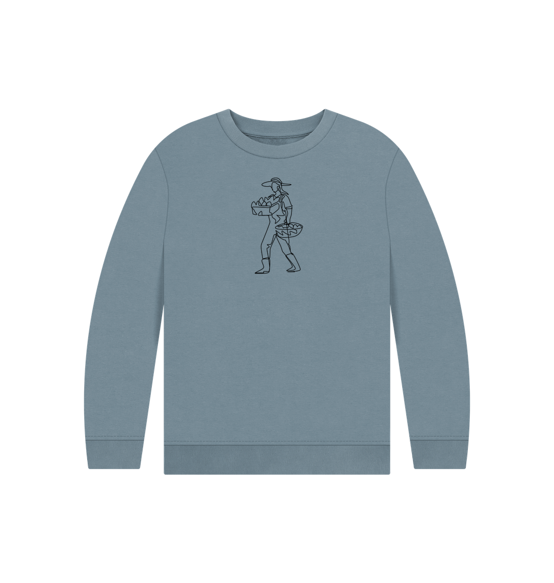 Stone Blue Kid's Harvest Organic Cotton Crewneck Sweater (Black)