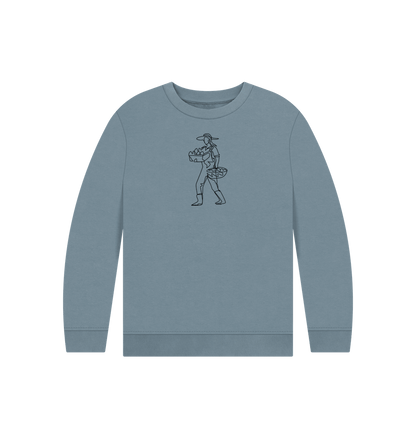 Stone Blue Kid's Harvest Organic Cotton Crewneck Sweater (Black)