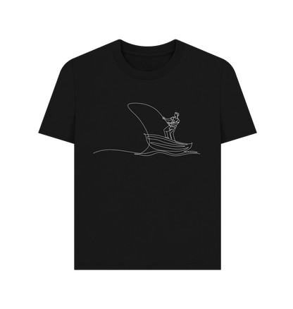 Black Women's Fisherman Organic Cotton Basic Tee (White)