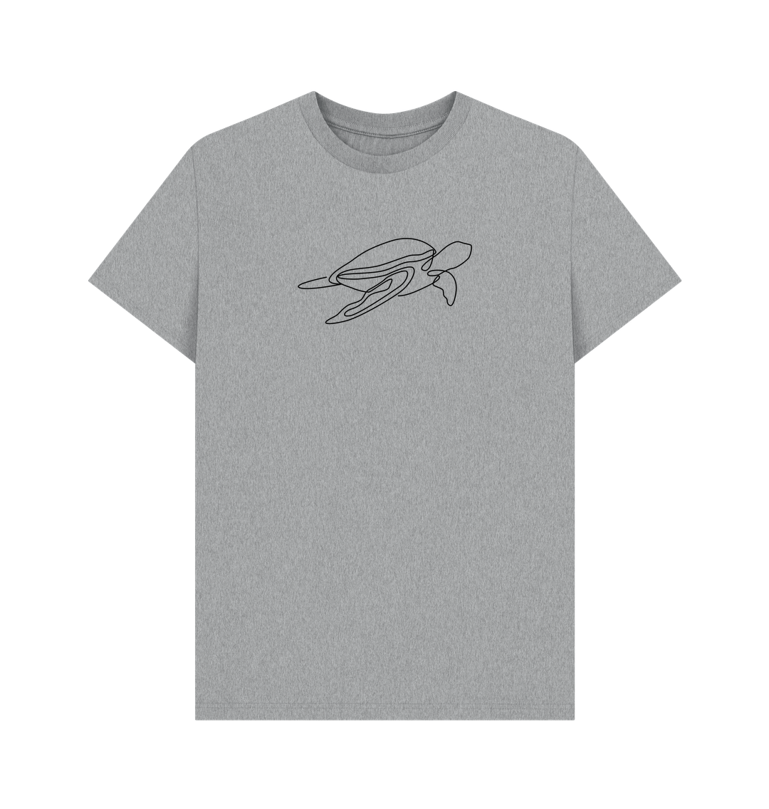 Athletic Grey Men's Sea Turtle Organic Cotton Basic Tee (Black)