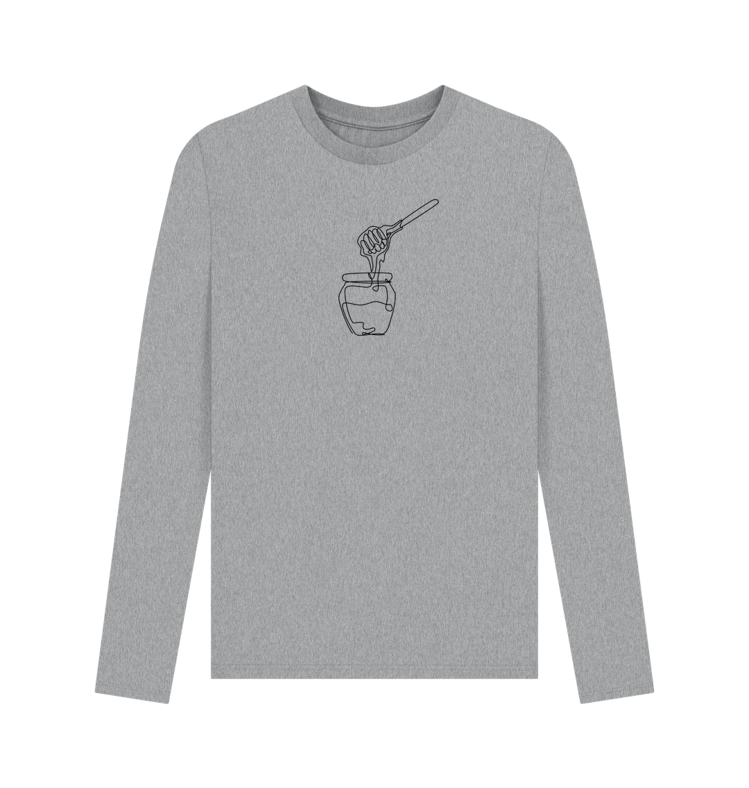 Athletic Grey Men's Honey Organic Cotton Long Sleeve Tee (Black)