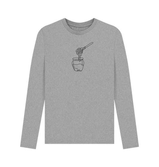 Athletic Grey Men's Honey Organic Cotton Long Sleeve Tee (Black)